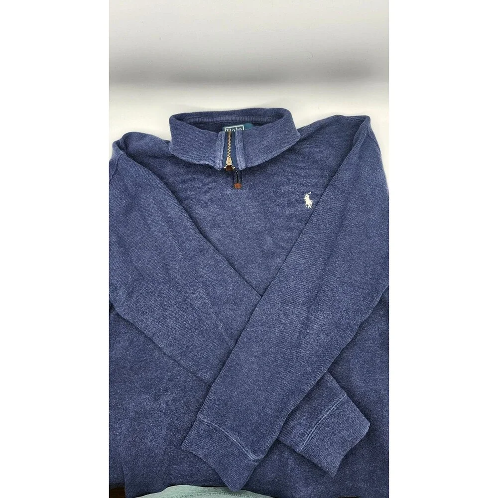 Y2K Preppy Vintage Polo Ralph Lauren 1/4 Zip Sweater Men's Large Jumper Knit